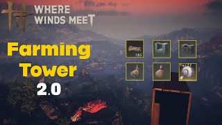 Farming Tower 2.0 - Beef Tendon & Upgrade Materials #wherewindsmeet #gaming #guide