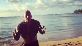 Dwayne The Rock Johnson working out
