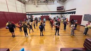 Basketball dribbling routine Hawthorne 5th graders