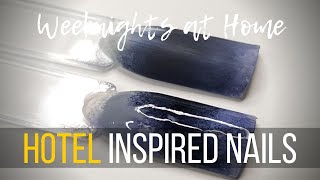 Hotel art becomes nail art... winter themed gradient