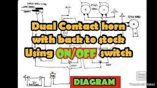 Dual Contact horn with back to stock using ON/OFF switch #motorcycleaccessories #motorcyclewiring