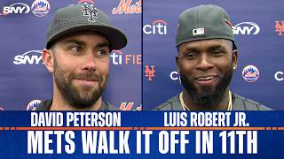 David Peterson and Luis Robert Jr. on Mets come-from-behind walk-off win over the Pirates in extras