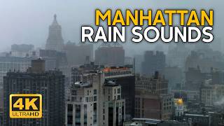Rain Window View - RAINY Day in New York - Relaxing Soundscape of Manhattan 4k