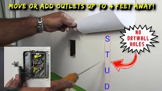 HOW TO Move or Add Electrical Outlets With No Drywall Holes By Studs