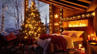 Ultimate Cozy Christmas Retreat: Bedroom Bliss with Fireplace Ambiance and Snowstorm Serenity 🎄❄️