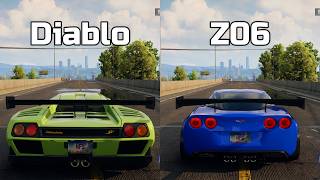 NFS Unbound: Lamborghini Diablo SV vs Chevrolet Corvette Z06 - WHICH IS FASTEST (Drag Race)