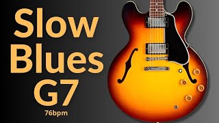 Slow Night Blues Guitar Backing Track in G Major (G7)