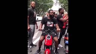James Harden on scooter stopped by Chinese Traffic Police in China 6/29/19