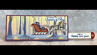 One Horse Open Sleigh Slimline Slider Card