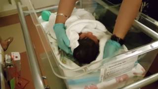 Baby Zane Alexander's  First Bath at the hospital
