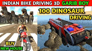 Indian Bikes Driving 3d | 100 Dinosaur Driving GARIB Boy Buy New House | Funny Gameplay 🤣🤣