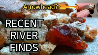Recent River Finds- Agates, jaspers and more! Plus a possible arrowhead or two #thefinders