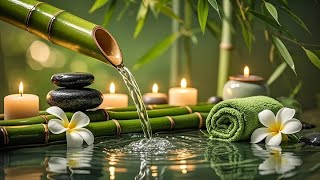 Relaxing Music for Healing + Bamboo Water Sounds 🌿 Relieves depression and tension & Nature Sounds