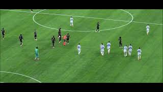 Argentina scores on a Messi's corner kick against Ecuador at the Copa America Quarterfinals