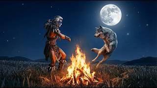 Dance with Wolf | Moonlight Ceremony: Traditional Native American Chants & Fire Ambience