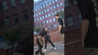 Drunk Andrew Tate harassing bouncer ‎@TheWarehouseLeeds.  while ‎@thefalloftroy2675  are kicking ass