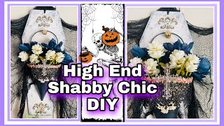 Shabby Chic DIY / Halloween craft / Elegant Gothic Decor / budget Gothic Halloween decorating
