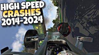 F1 HIGH SPEED CRASHES 2014 - 2024