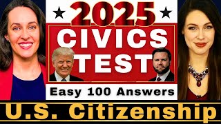 2025 Random 100 USCIS Official Civics Test Questions & Answers, U.S. Citizenship (One Easy Answer)