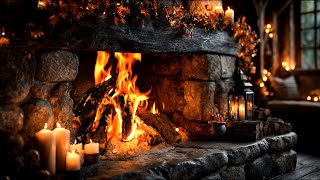 Cozy Autumn Fireplace 4K with Crackling Logs in Relaxing Cabin Ambience to Cure Stress and Insomnia