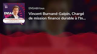 Vincent Burnand-Galpin, Chargé de mission finance durable à l'Institut de la finance durable - EN...