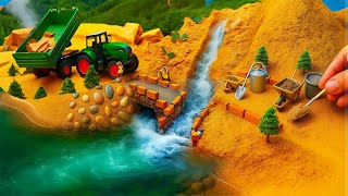 diy mini tractor builds brick bridge modern | make a bridge with bricks @DIYFarmMini