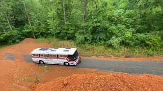 Our 1st Bus Visitor. Awesome sound of a detroit diesel 671 pulling a grade