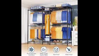 Ulif E12 Clothes Rack Heavy Duty Freestanding Garment Rack with Shelves