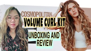COSMOPOLITAN VOLUME CURL KIT UNBOXING AND REVIEW | COSMOPOLITAN HAIR CURLER CURLING WAND