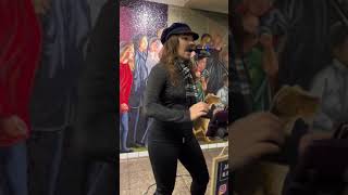 Singing Pop Songs At Times Square Station - #NYCBusking