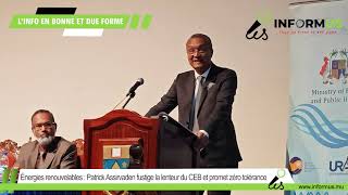 Énergies renouvelables : Patrick Assirvaden fustige la lenteur du CEB et promet zéro tolérance