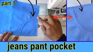 How to make jeans pocket stitch / How to sew jeans style paint /  jeans style pant stitching