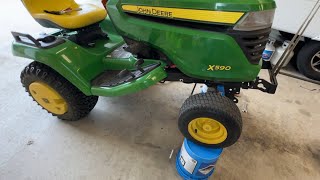 John Deere X590 transmission belt replacement.