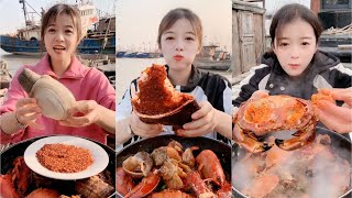 The fishermen eat geoduck, lobster, conch, red devil shrimp, sea cucumber, abalone, octopus, salmon