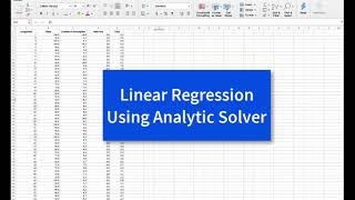 Linear Regression Using Analytic Solver