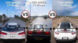 Corvette Stingray Vs Lamborghini Huracan Vs Porsche 911 #ForzaHorizon5