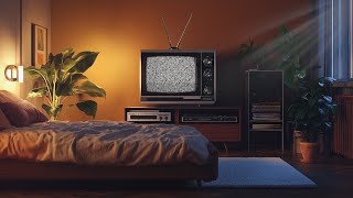Vintage Bedroom Ambience with Retro TV Static | Relax & Unwind