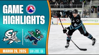 AHL HIGHLIGHTS | San Jose Barracuda vs. Abbotsford Canucks | Mar 28, 2025