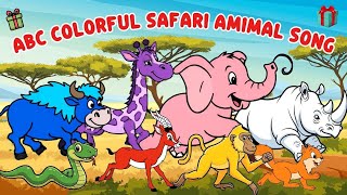 ABC Colorful Safari Animal Song | KidsTV Education | ABCs & Colors Learning Song For Kids
