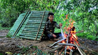 Build a new shelter - Set traps and hunt - Cook alone in the wild