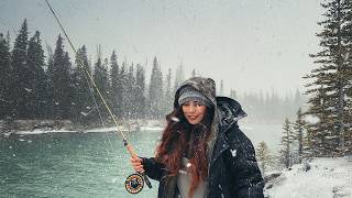 Winter Fly Fishing in Alberta Mountains Turns WILD 🌨️ | Snowstorm, Extreme Wind, & Unreal Scenery