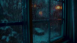 Intense Stormy Night to Sleep Instantly | Sound Rain on Window, Heavy Thunder and ASMR Storm Wind