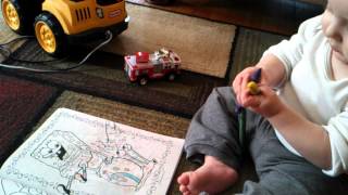 Max's first time coloring