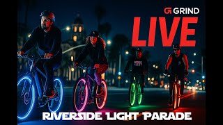 Part 1 Riverside Light Parade LIVE 🚲✨ | Monthly Night Ride | 10–12 Mile Glow Ride