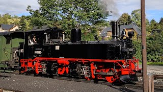 Die Historische Preßnitztalbahn 🚂  im wunderschönen Erzgebirge 🇩🇪 - Dampflok Schmalspurbahn 