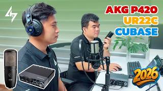 High-Quality STEINBERG UR22c Soundcard + AKG P420 Microphone Combo with Cubase Autotune Software