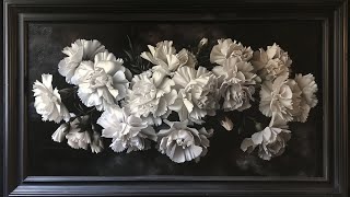 Vintage White Carnations Painting | 4K Frame TV Art | TV wallpaper Art | TV Screensaver Art | 2Hrs