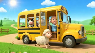 Wheels on the bus (Animals riding the bus version) | 3D nursery rhymes & kids songs | Oly Cartoon TV