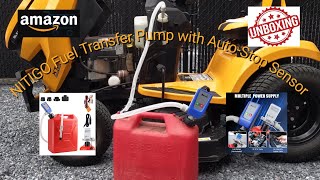 NITIGO Fuel Transfer Pump with Auto-Stop Sensor Unboxing And Demonstration
