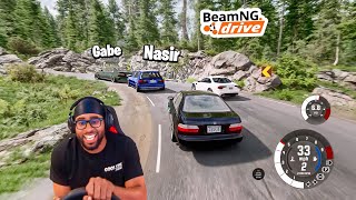 Driving FAST Hondas through TIGHT MOUNTAIN roads in BeamNG.Drive lmaooo